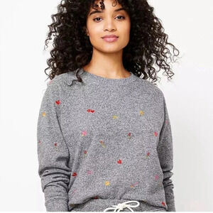 Lou & Grey Embroidered Emoji Sweatshirt
